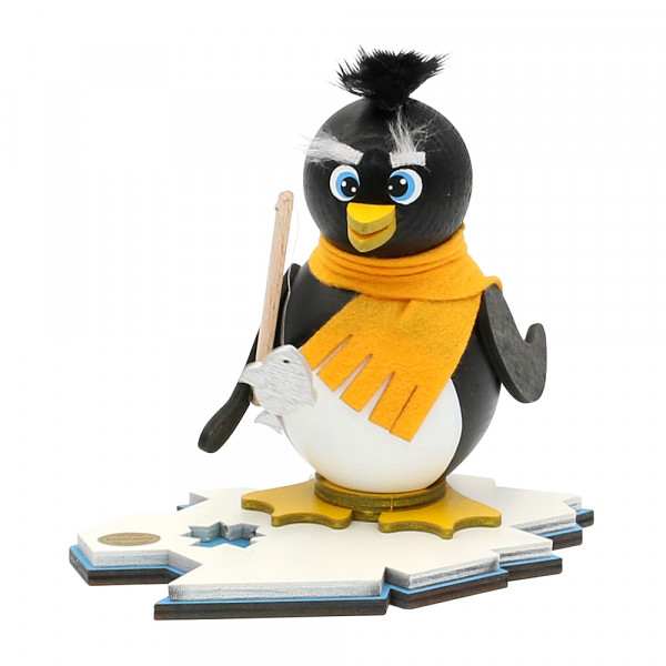 Holz Räucher-Pinguin, hochwertig, Skipper der Angler 15 x 12 x 13 cm
