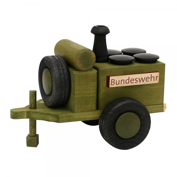 Holz Räucher-Gulaschkanone, Bundeswehr, grün/schwarz 18 x 11,5 x 13 cm