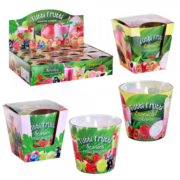 Duftglas Tutti Frutti Duft:Fruchtmix (115 g) 2-fach sort. 9 x 9 x 8 cm im Set