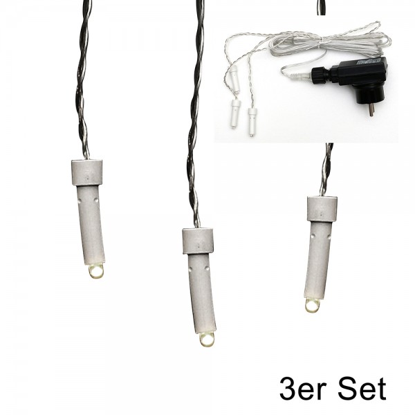 Kunststoff Beleuchtungseinheit für 3er Set Mini Weihnachtsstern inkl. Adapter 4,5 V, LED, wetterfest/für außen geeignet
