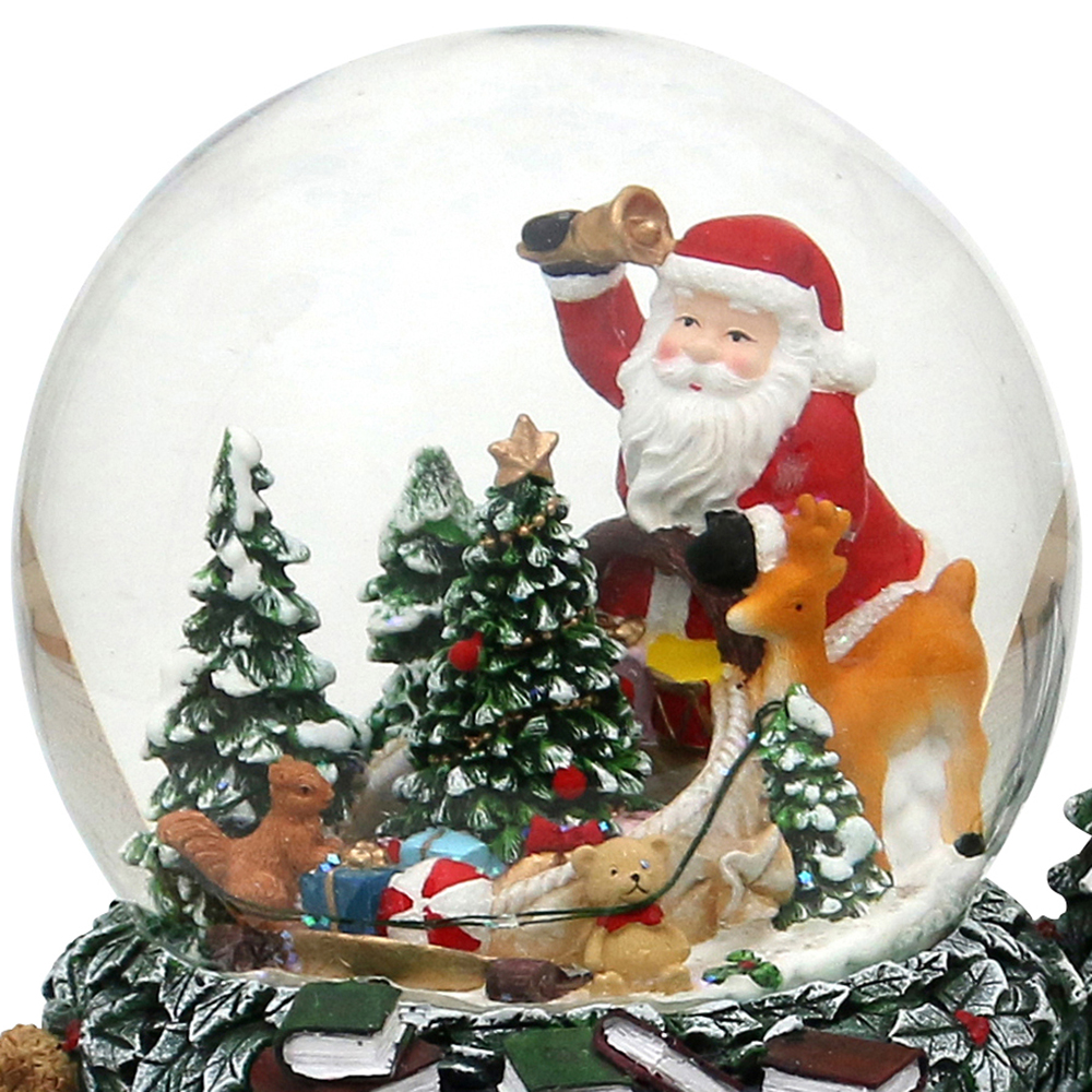 Schneekugel Weihnachten Santa an Tanne aus Poly/Glas10x11x14cm 50 0396B 