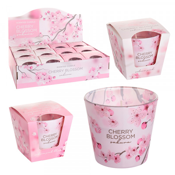 Duftglas Cherry Blossom Duft: Japanische Kirschblüte (115 g) 2-fach sort. 9 x 9 x 8 cm im Set